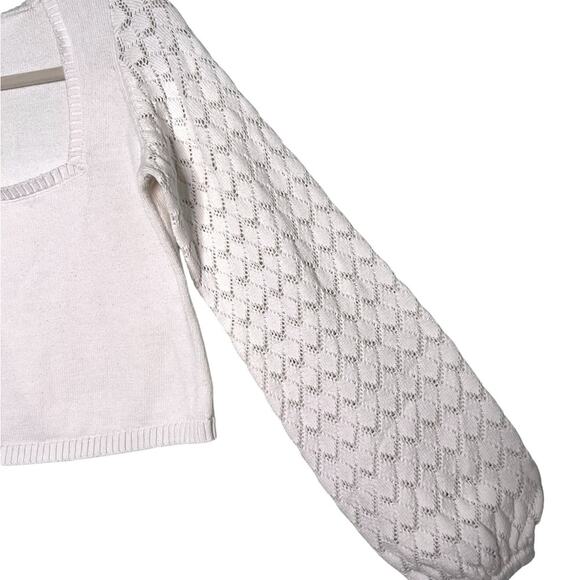 Show Me Your MuMu White Cropped Sweater Size XS - Picture 5 of 14
